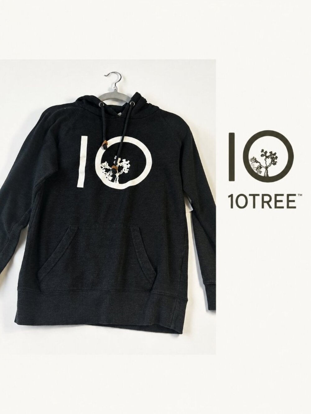 Tentree Black Charcoal Graphic Pullover Hoodie Size XS
